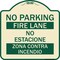 Signmission No Parking Fire Lane No Estacione Zona Contra Incendio Heavy-Gauge Alum, 18" x 18", TG-1818-23633 A-DES-TG-1818-23633 - alternate 1